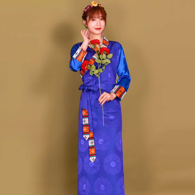 春装装女西藏服饰棉麻藏族服装锅庄博拉氆氇民族服装