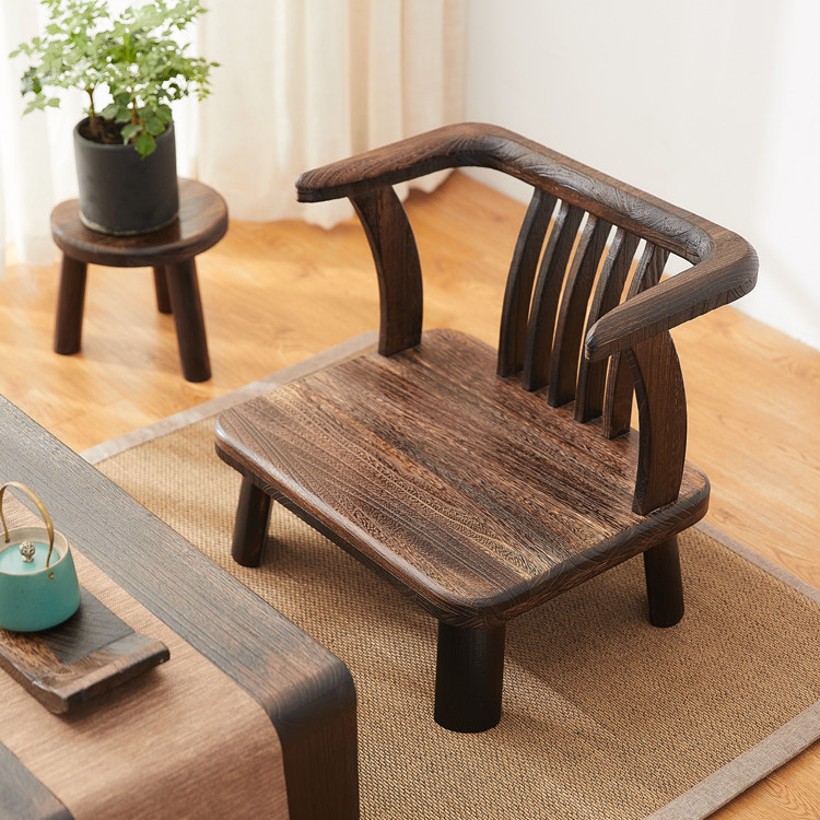 椅子日式实木靠背家用禅凳靠椅茶椅阳台休闲椅其它椅子
