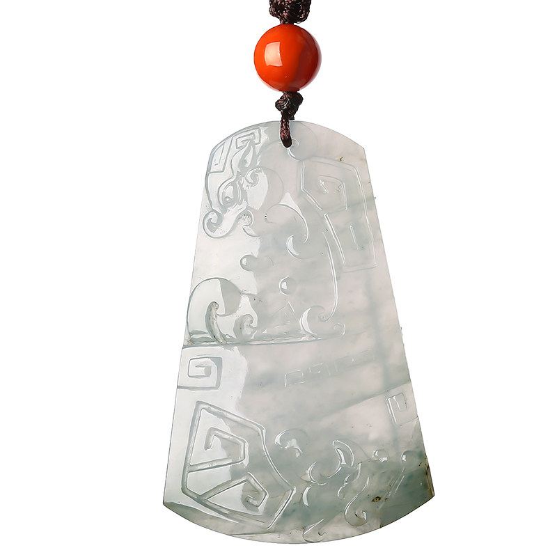 祥祯大师飞杨跃腾冰龙白冰龙冰种吊坠天然翡翠腾飞颈饰