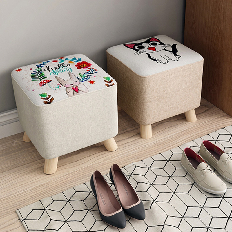 软包小方方凳软垫沙发凳换鞋凳坐垫北欧家用矮凳