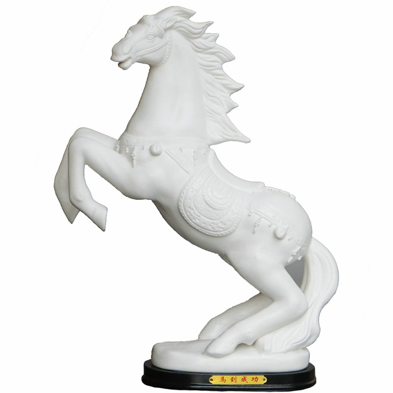 景德镇陶瓷马到成功瓷器白马电视柜酒柜工艺品摆件书房客厅摆件
