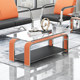 Office sofa coffee table combination set business simple office reception coffee table tempered glass hardware coffee table Office sofa coffee table combination set business simple office reception coffee table tempered glass hardware coffee table