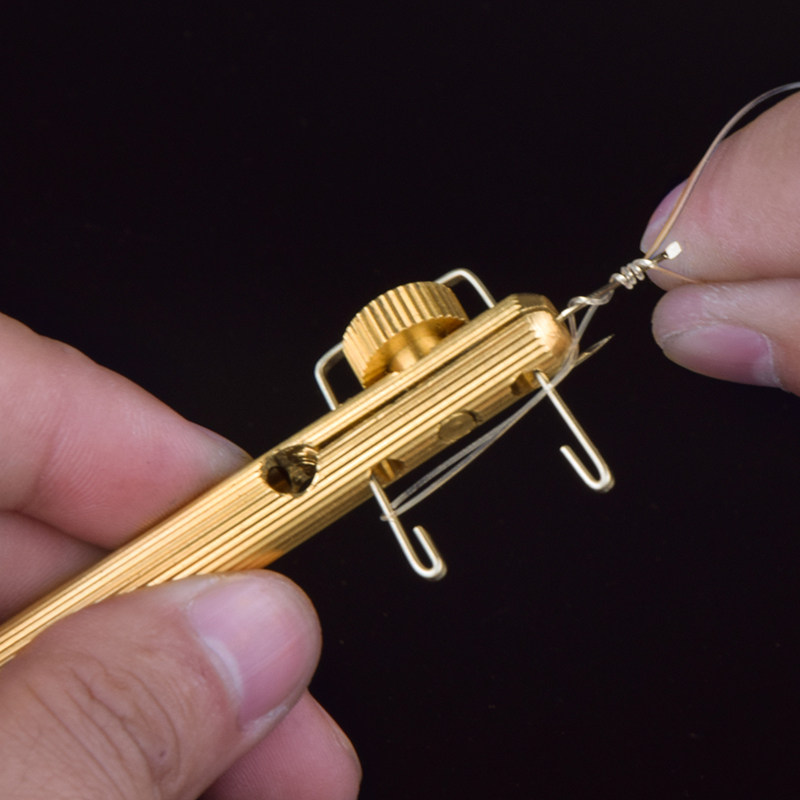 鱼钩绑钓钓鱼钩线双针金属神器打结绑钩钩子绑钩器