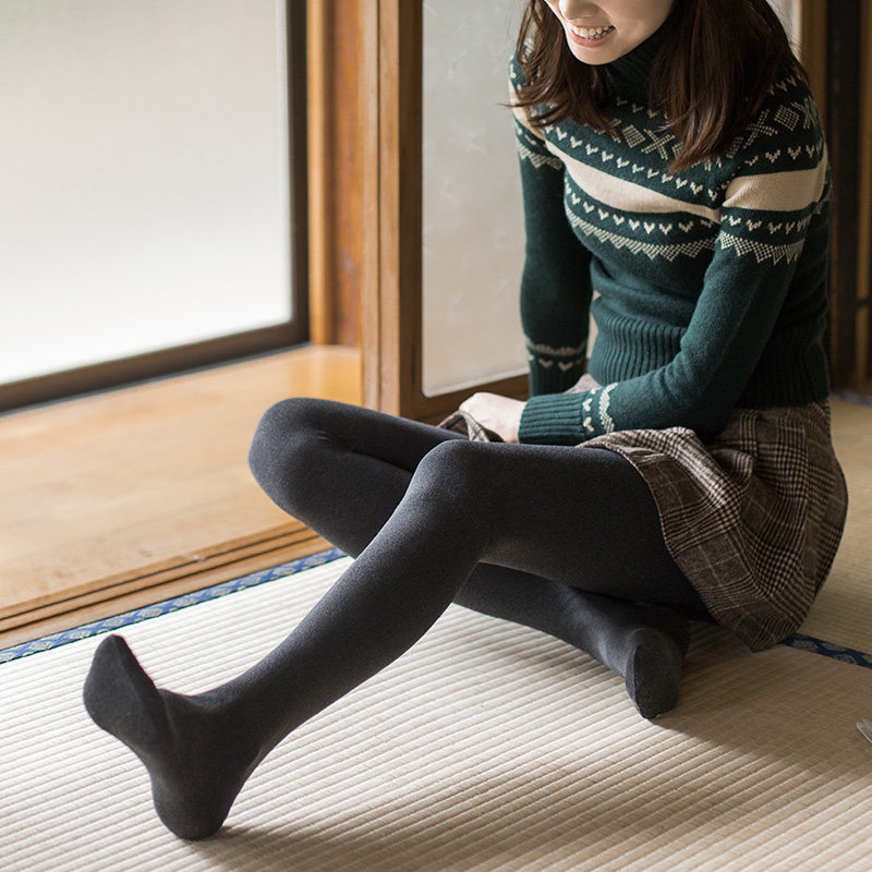 靴下物800d冬季连裤袜女保暖显瘦加绒保暖袜子踩脚连脚九分打底裤