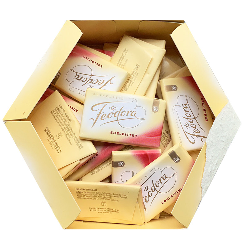 赌神同款feodora公爵夫人黑巧克力60周润发吃30片薄片礼盒装