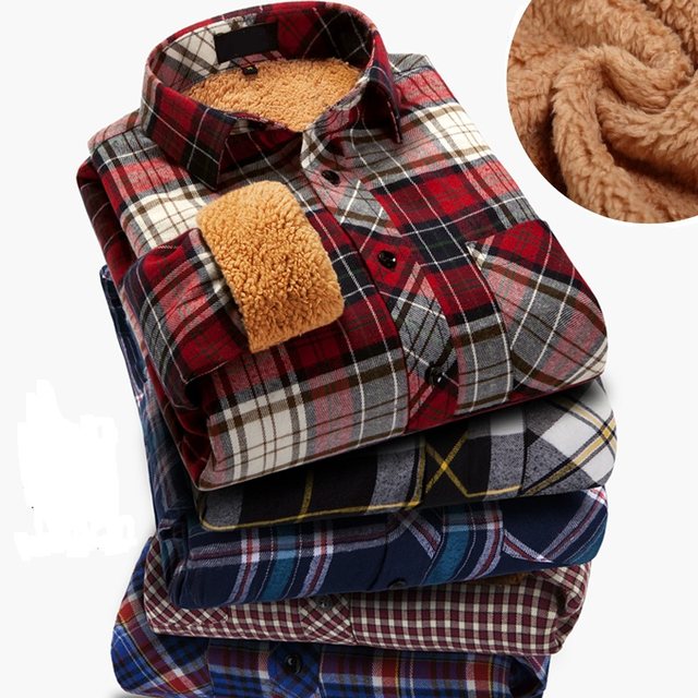 2020 autumn and winter new brushed plaid lamb wool plus velvet thickening men's warm long-sleeved shirt warm shirt for men 2020 autumn and winter new brushed plaid lamb wool plus velvet thickening men's warm long-sleeved shirt warm shirt for men