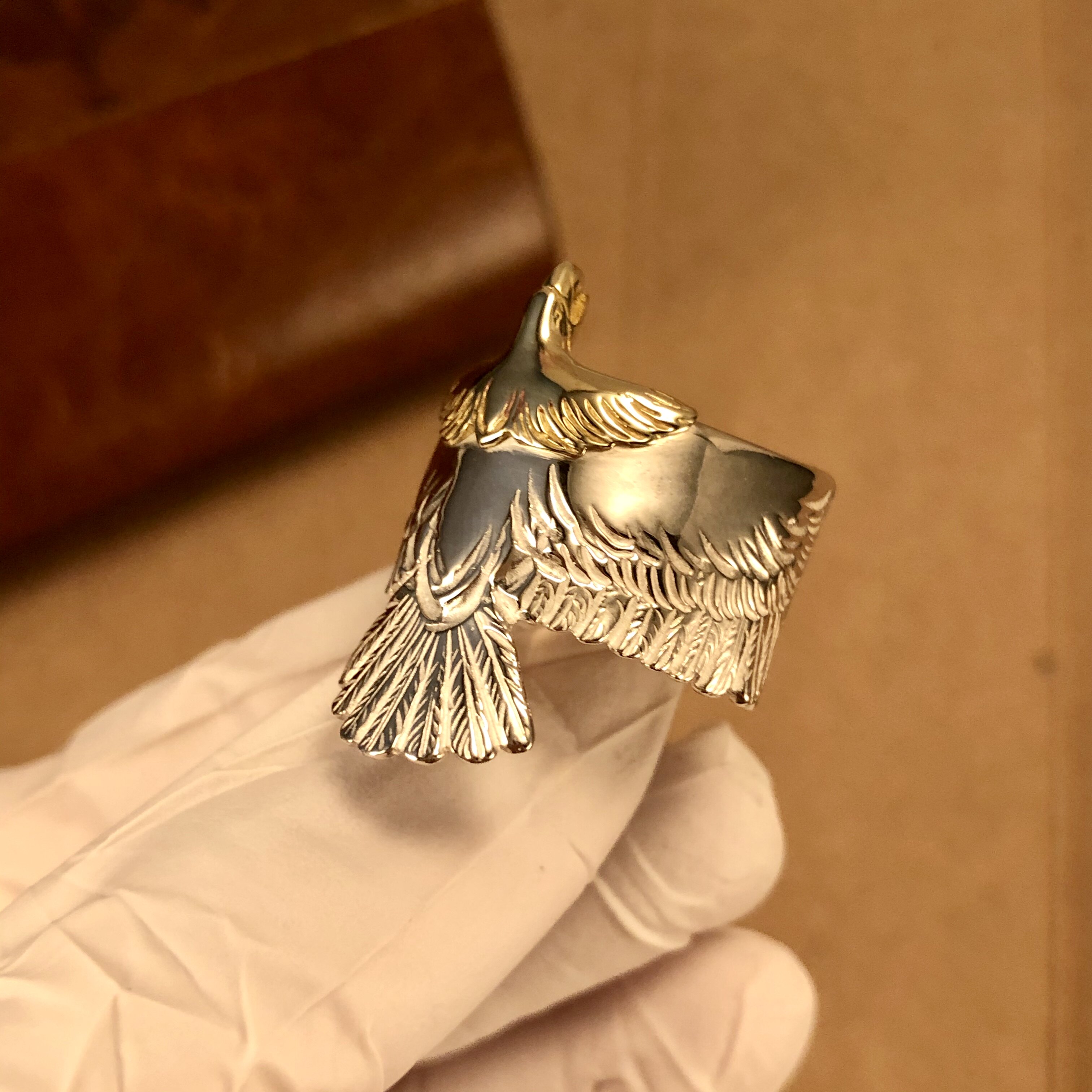 高桥吾郎纯银菊地戒指男老鹰高桥风复古指环环霸戒指