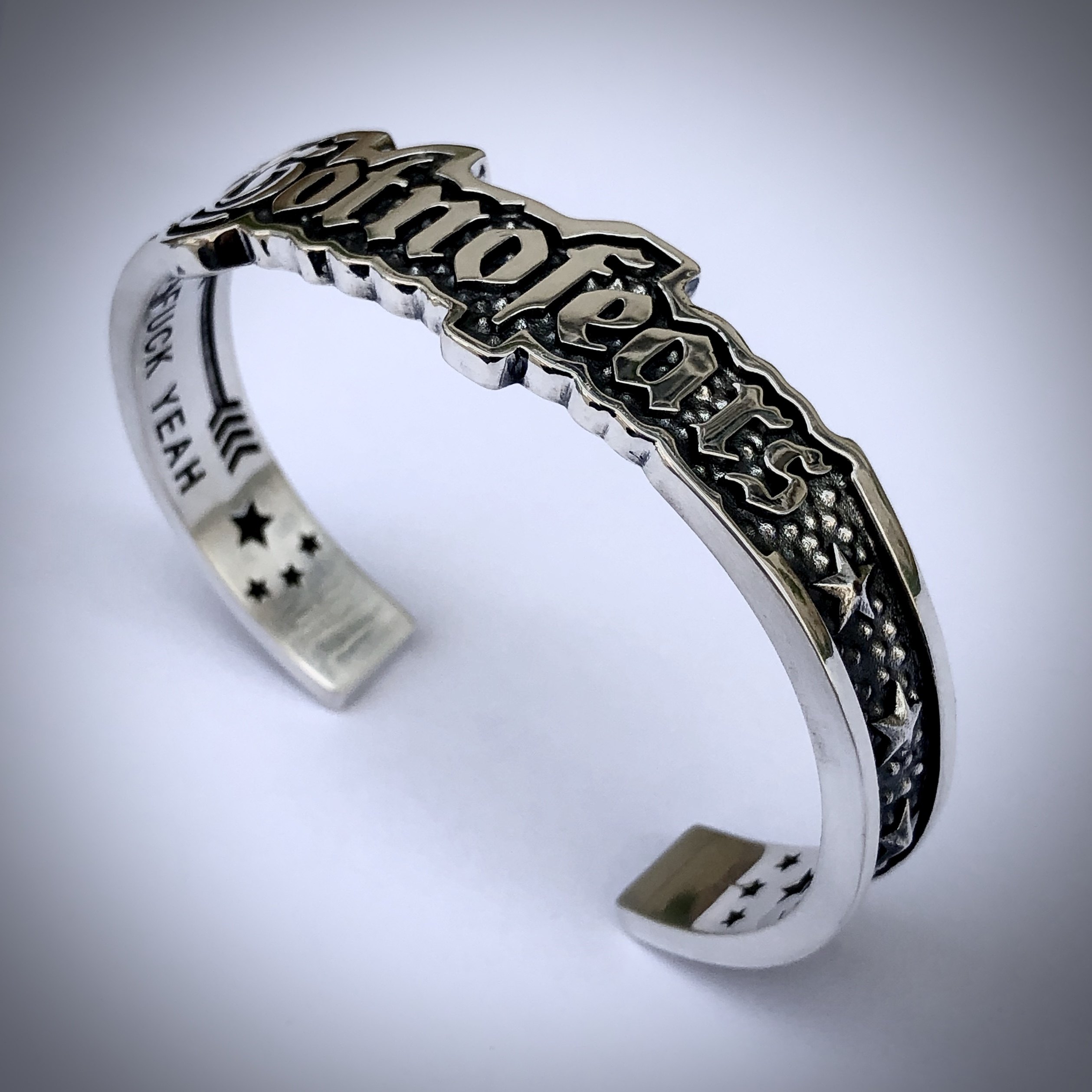 s925纯银手镯codysanderson纳瓦星星英文字母开口手镯