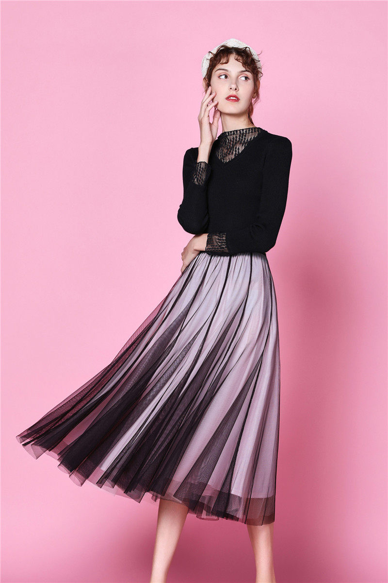 显瘦裙子长裙遮胯字裙百搭百褶裙修身夏修身裙女半身裙