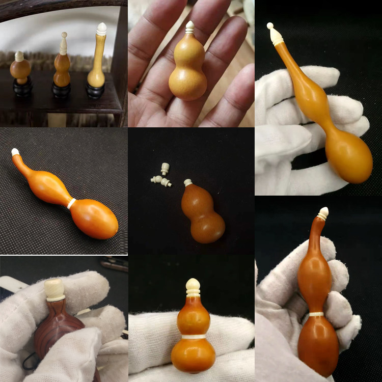 葫芦猛犸牙手捻小口盖配件文玩龙头手把件镶口其他diy饰品配件