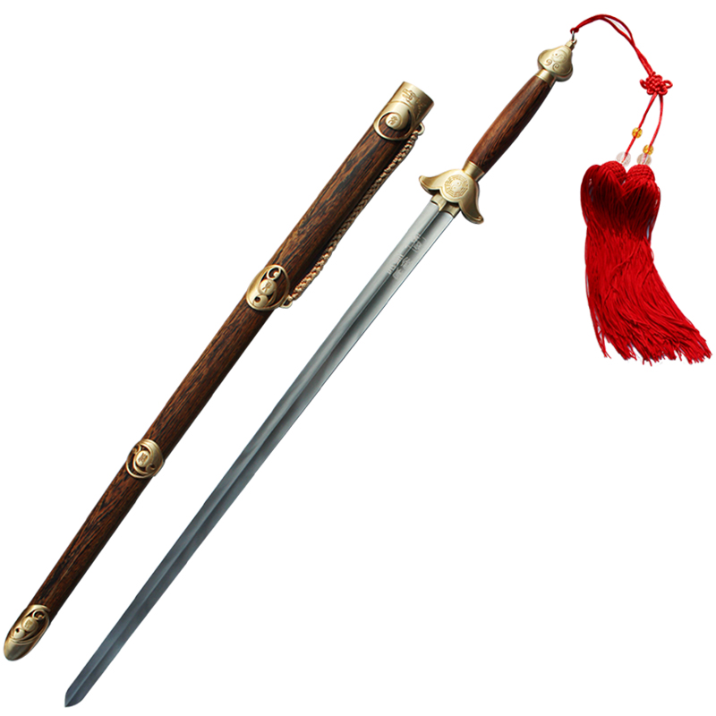 精品太极剑中华武术鸡翅木宝剑不锈钢标准木兰剑未开刃更多太极配件