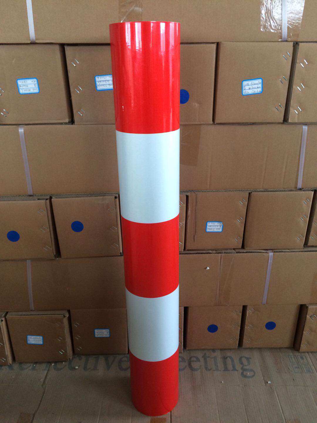 反光横条条纹电线杆红白膜黄光带安全警示防撞反光膜