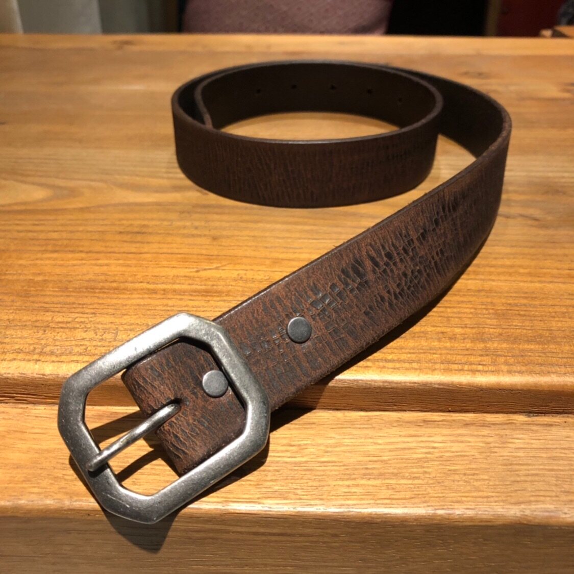 双r皮带宽度32mm爆裂纹duoblerl美式复古阿美咔叽皮带真皮