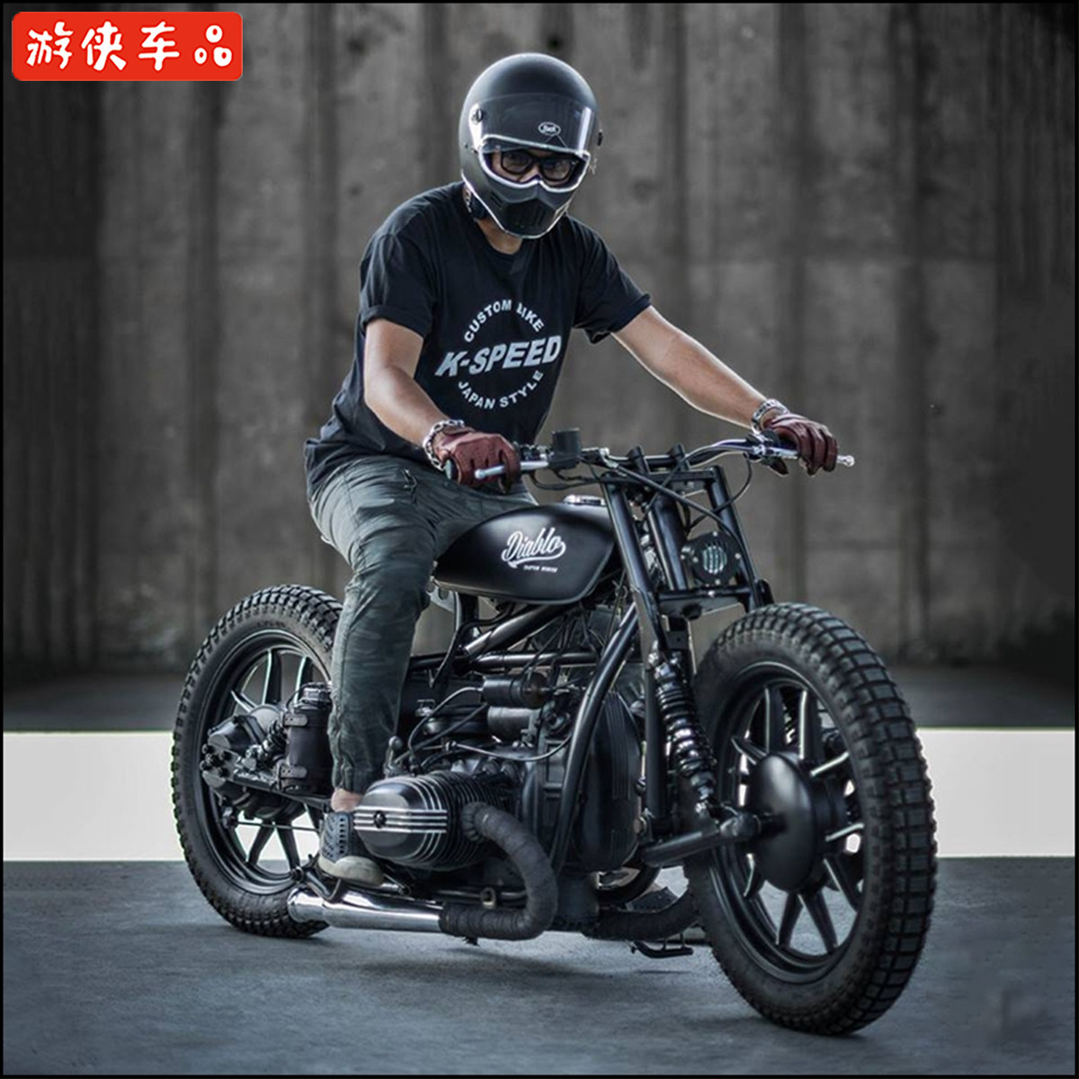 游侠天俊棍王sr复古摩托车改装通用3547mm喇叭摩托车排气管