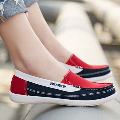 回力warrior脚蹬鞋套脚软驾车透气防滑护士鞋浅口帆布鞋