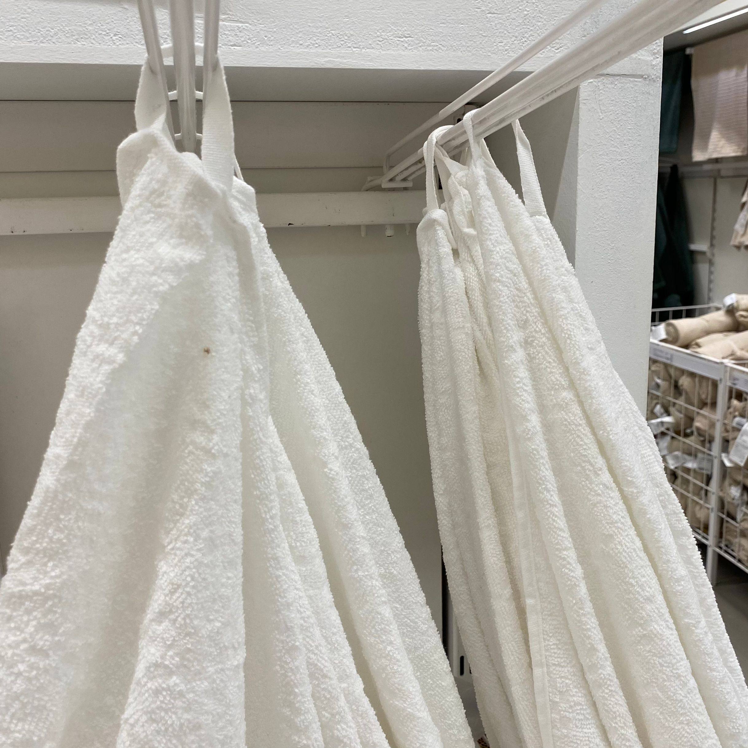 ikea宜家耐尔尔森浴巾白色家用大毛毛巾洗澡浴巾