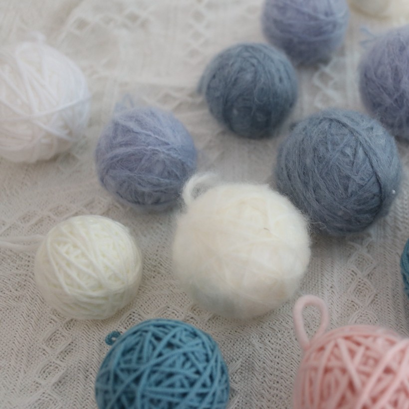 装饰圣诞节ins彩色毛线球线球5cm6cm圣诞树配件毛线