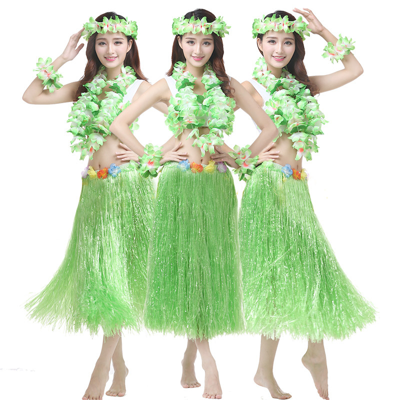 夏威夷草裙舞服装成人草裙全加厚六件套海草舞表演节日派对晚会