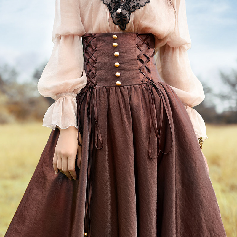 播喜大摆高腰半身宫廷女装复古新款半身裙