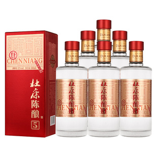 杜康陈酿5白酒52度浓香型纯粮食酿造高度酒水500ml*6瓶整箱装自饮