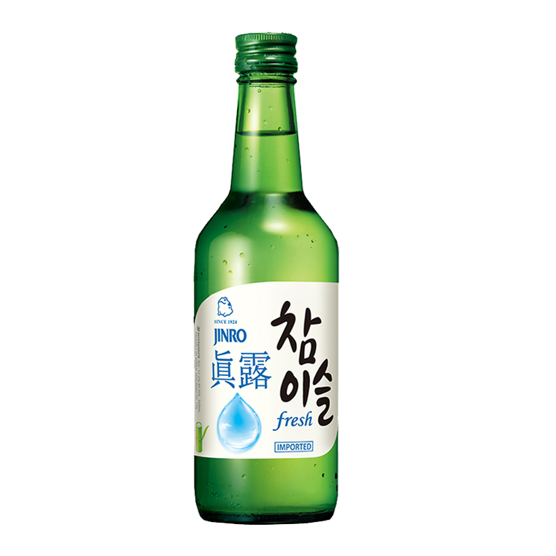 韩国进口真露竹炭169度360ml原味烧酒清酒蒸馏清酒
