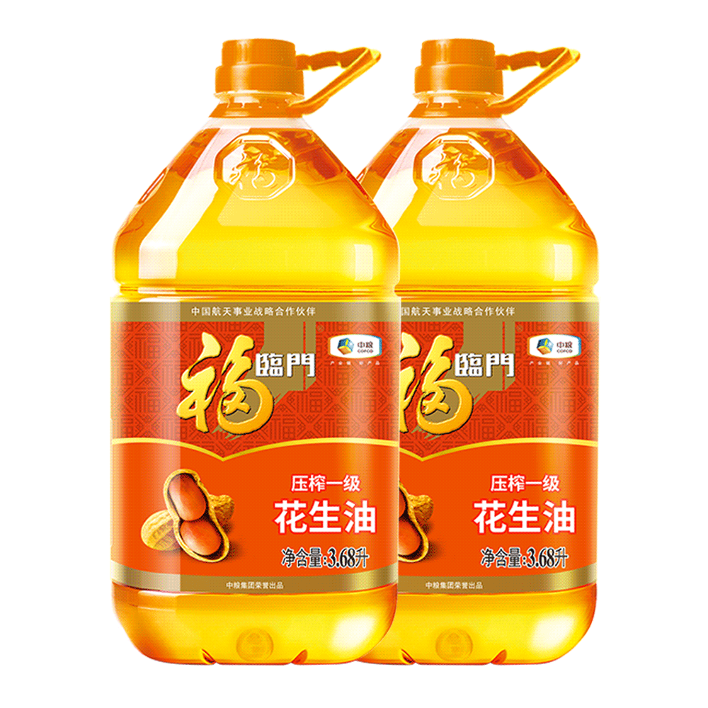 福临门香味压榨一级花生油368l2桶食用油花生油