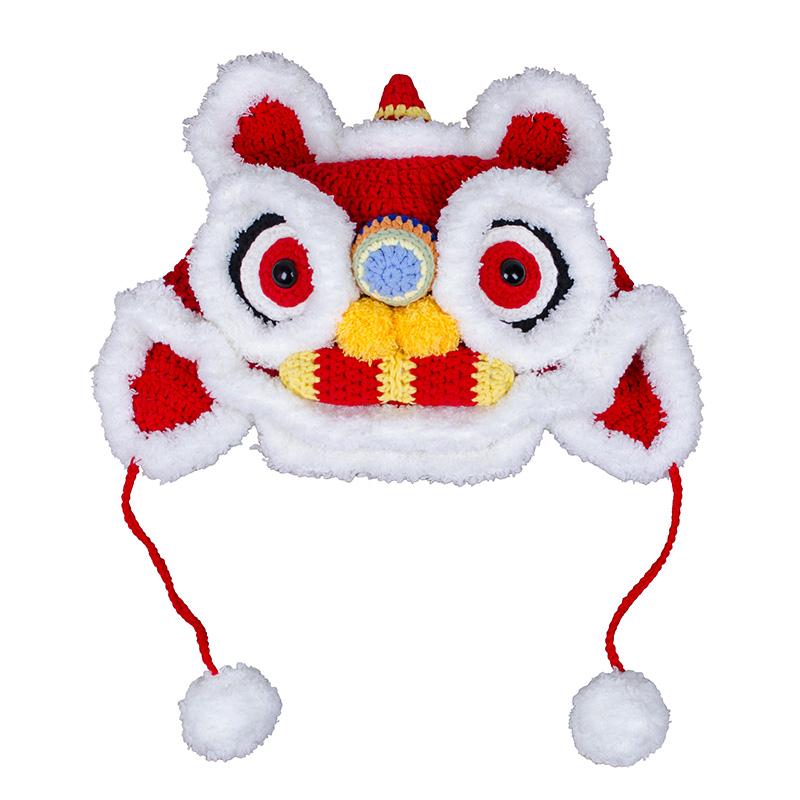 醒狮成品礼物幼童婴儿帽子虎头新年男童diy帽子