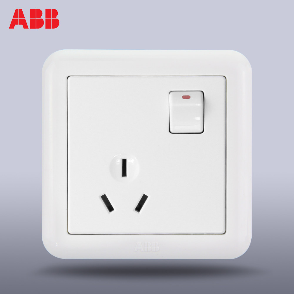 abb开关插座面板德静一位16a三孔空调开关aj228开关插座套装