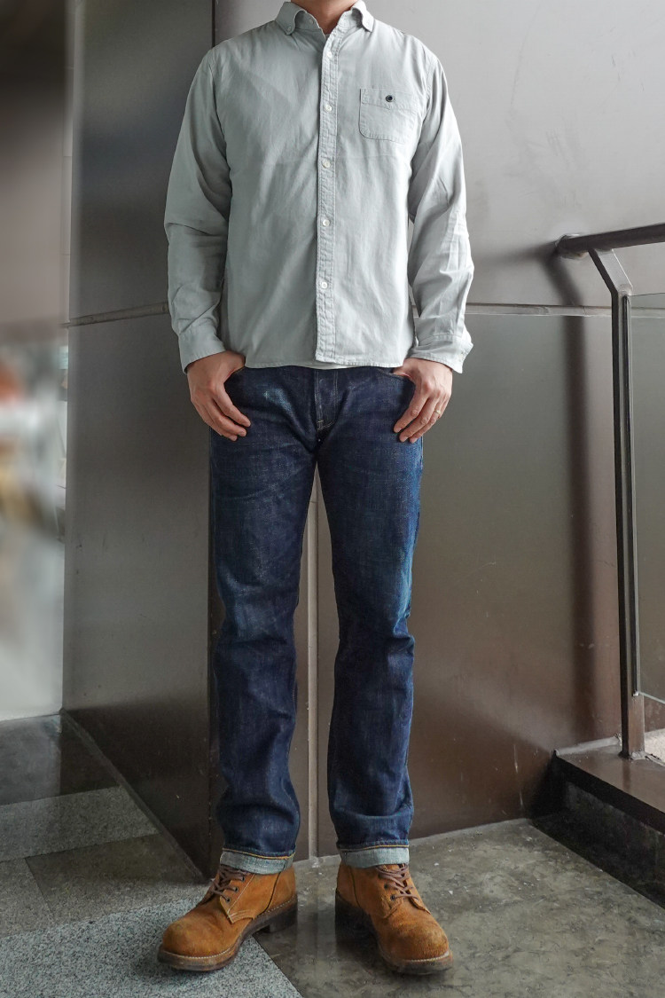 日本barnsoutfitters纯棉牛津灰色卡其色工装衬衣衬衫衬衫