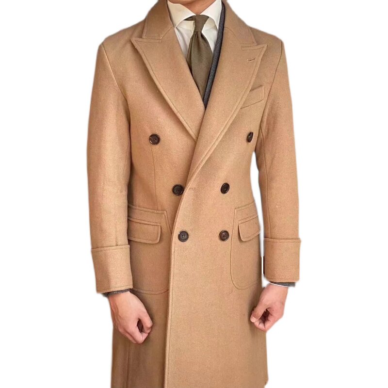 马球进口纯羊羊绒大衣羊毛冬厚加长保暖英伦风毛呢大衣