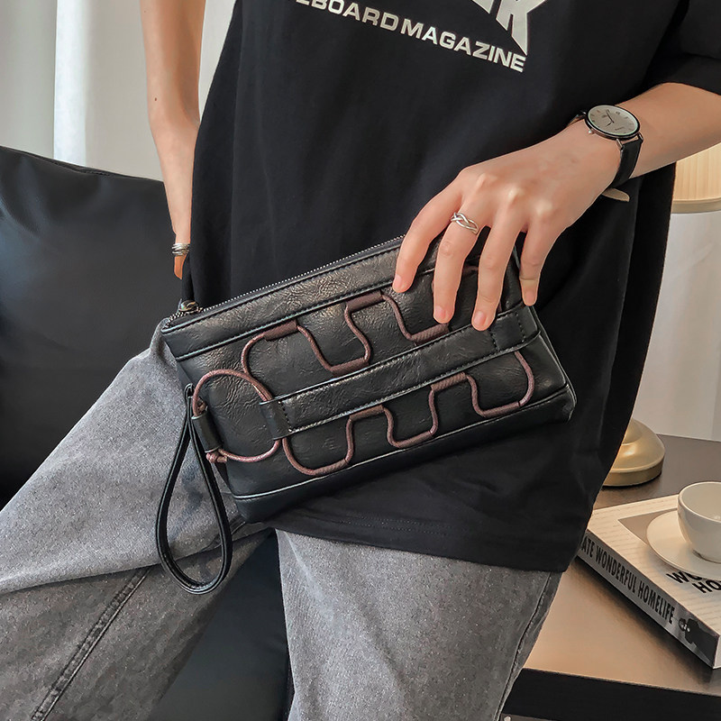 商务包商务包手抓手机皮质街头个性设计包街头手腕男士包袋