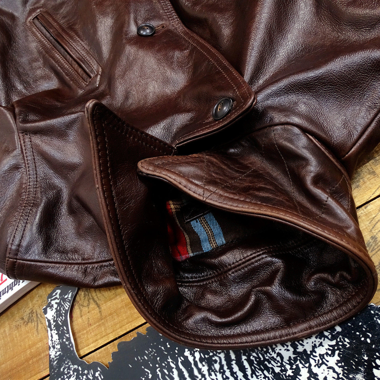 领券调度员无涂蜡染头层牛皮日系复古真皮皮衣皮衣