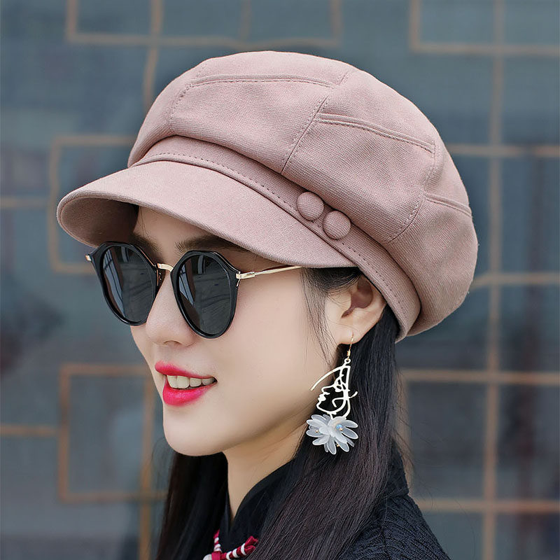 帽子贝雷棉小气质帽显时装百搭春秋鸭舌帽休闲帽子