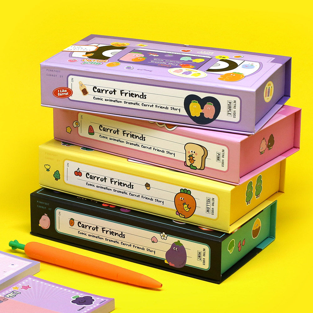 韩国pinkfoot创意可爱卡通纸质文具盒学生大容量笔盒文具盒