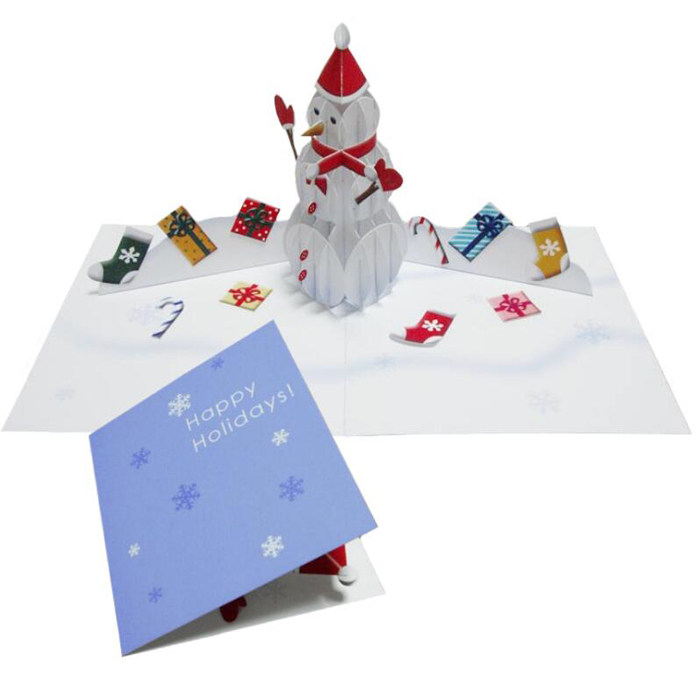 模型制作diy手工作业益智玩具圣诞雪人立体弹出式贺卡其他类型纸模