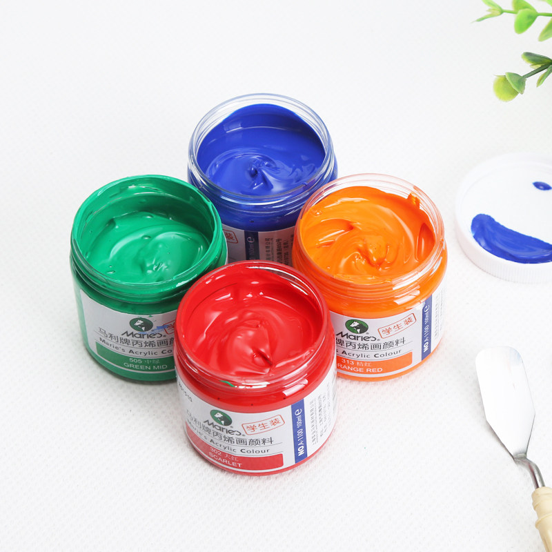 丙烯颜料包邮马利100ml学生瓶装500ml大瓶手绘丙烯颜料