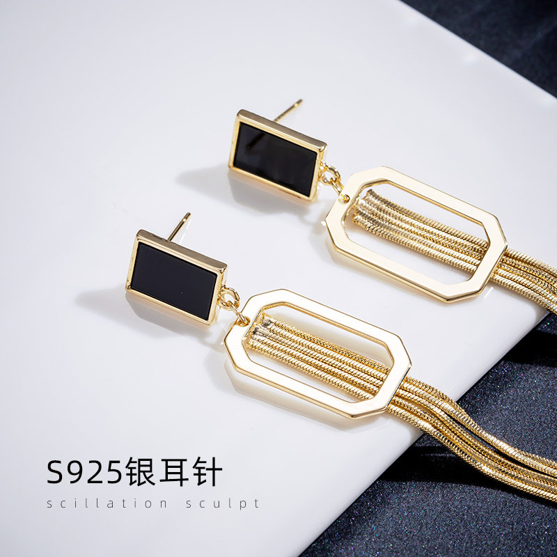 2022流苏耳饰耳坠耳环2021年新款潮耳坠女纯银气质小众设计感高级