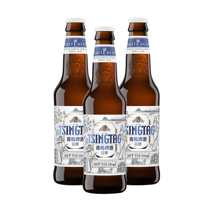 全麦白啤酒啤酒22年新货青岛啤酒500ml瓶装整箱啤酒