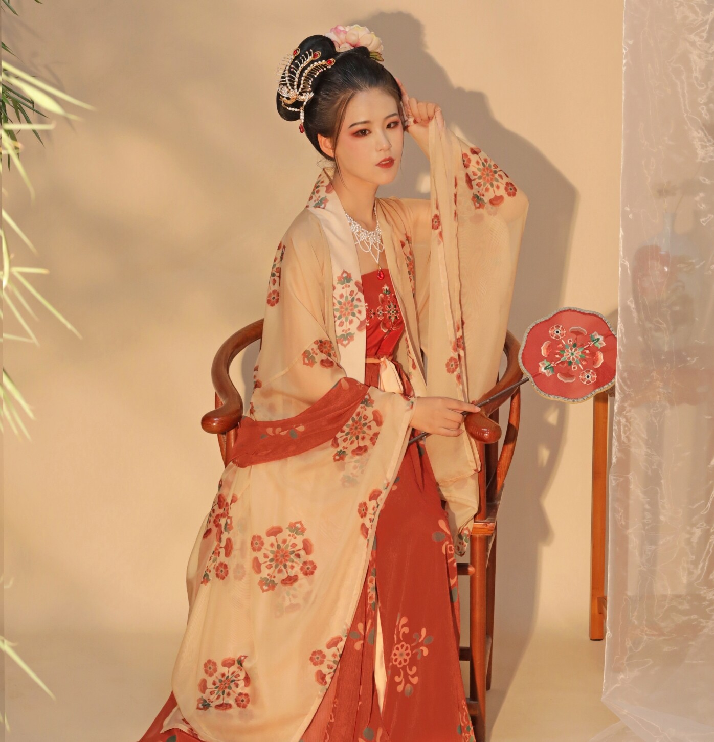 现货花仙游园系列唐制风原创刺绣诃子裙大袖衫汉服