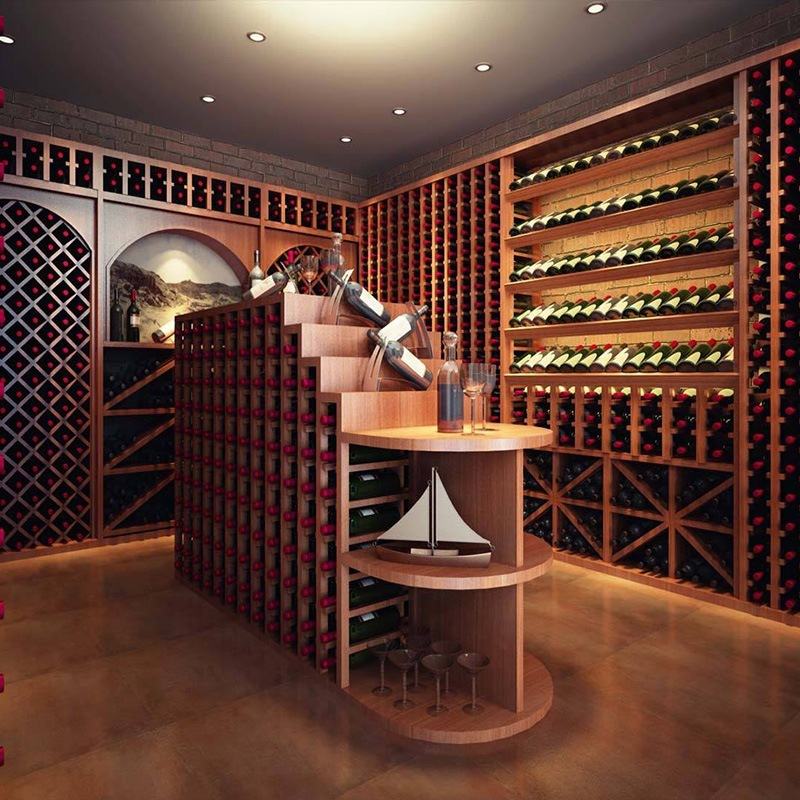 酒柜欧式欧式美美式别墅地下室实木多层酒窖橡木定制酒柜