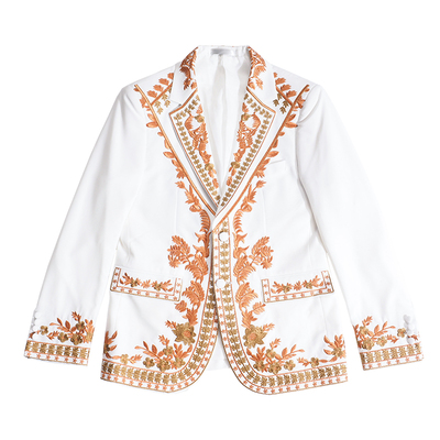 川泽重工艺刺绣西服外套轻奢潮流修身西装宫廷风宴会礼服单西潮男