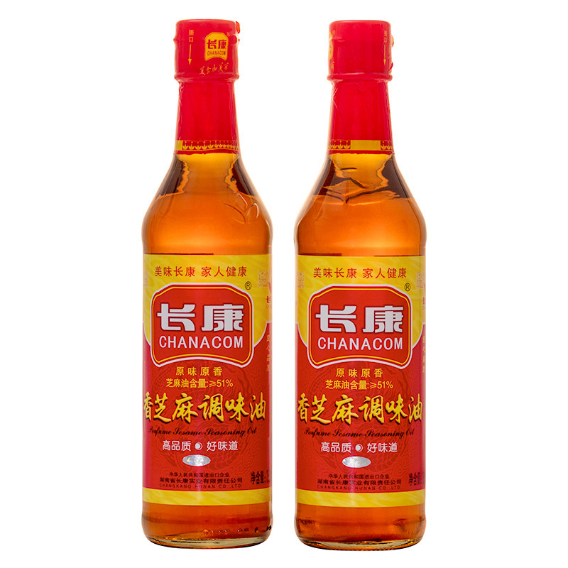 湖南特产长康芝麻油380ml瓶装凉拌煲汤增香原味香油