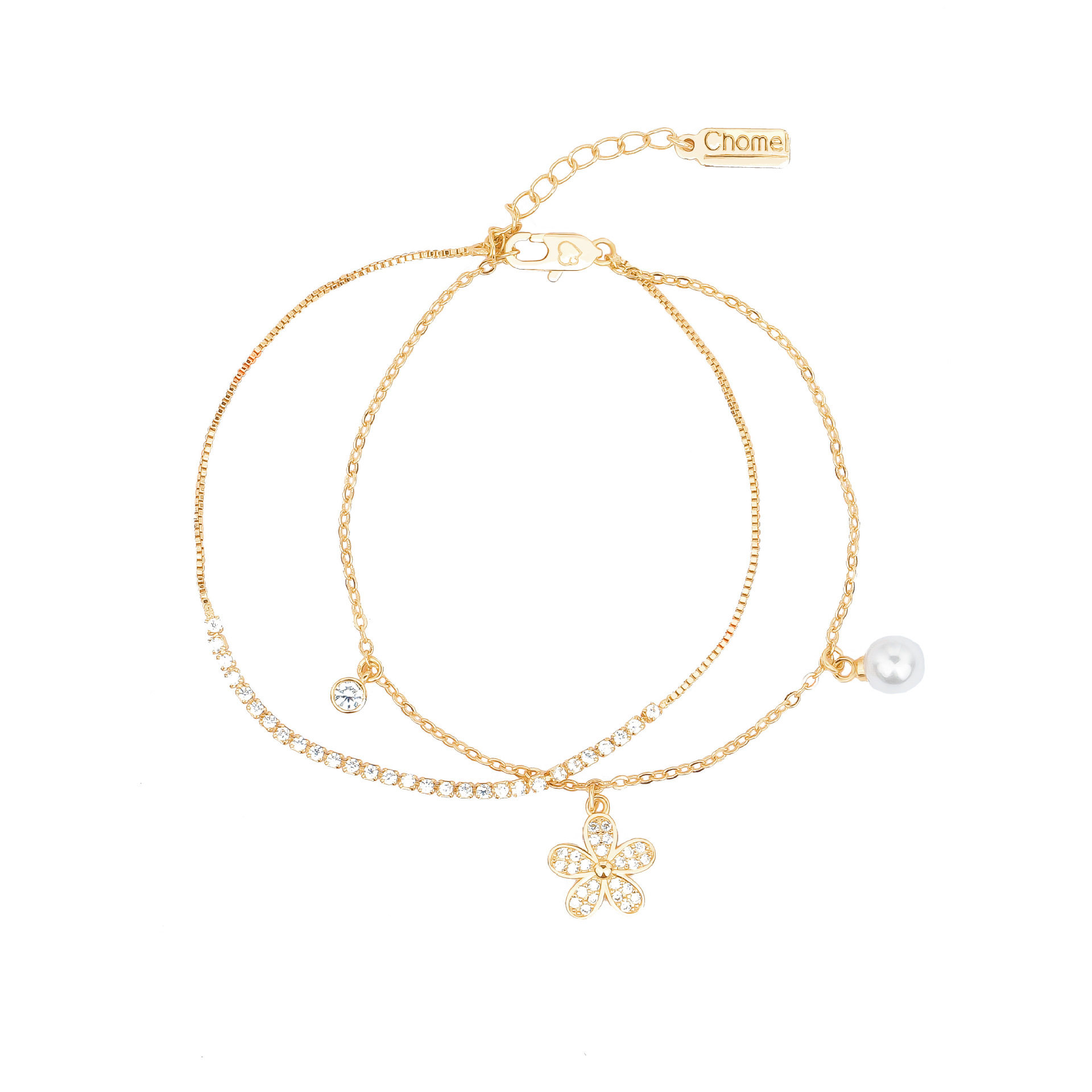 新加坡chomel手链梅花珍珠小红人推荐款送闺蜜女友手链