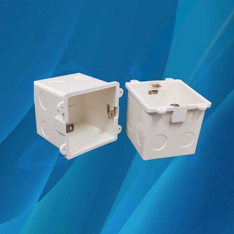 86hs70pvc预埋底盒带固定孔暗盒 带圈线盒带耳朵暗装盒开关盒接线