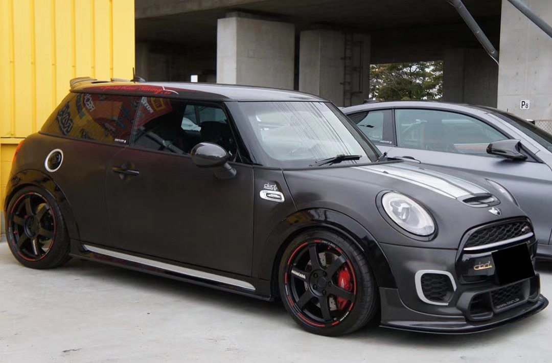 minicopoerf56f60改装轻量化轮毂个性订制轮毂18寸可避刹车哑黑