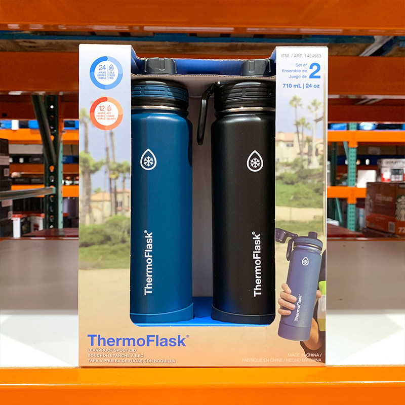 美国代购thermoflask保温杯710ml2支大容量不锈钢便捷运动保温杯