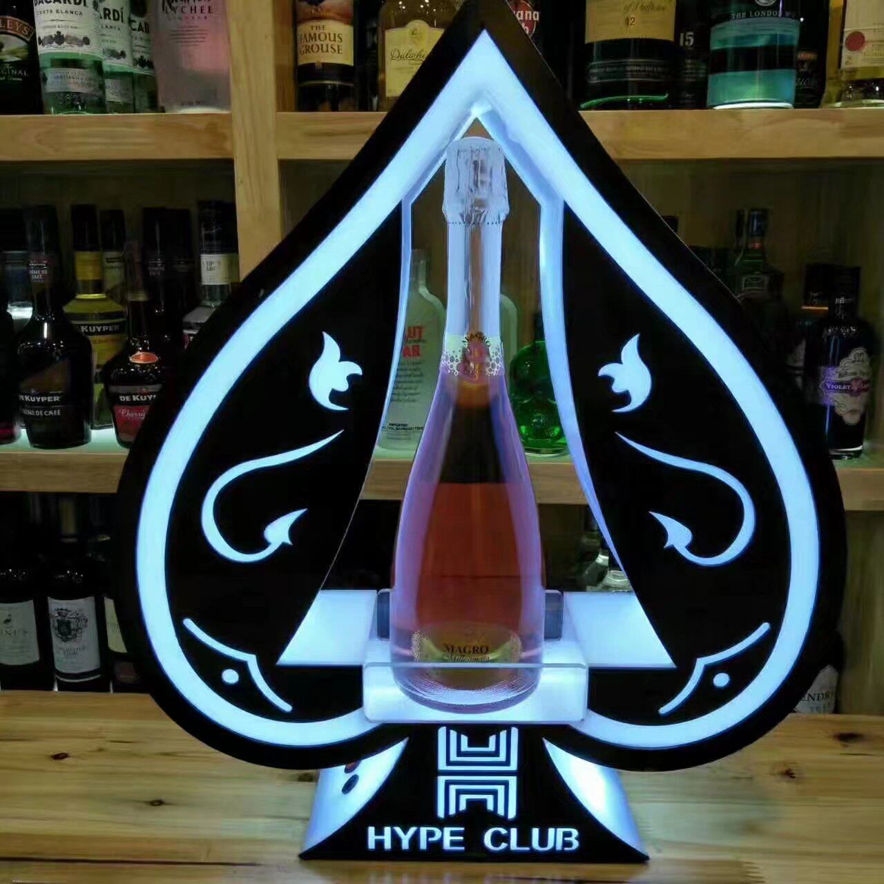 黑桃酒架led酒吧发光酒座不锈钢香槟王酒架洋酒酒架