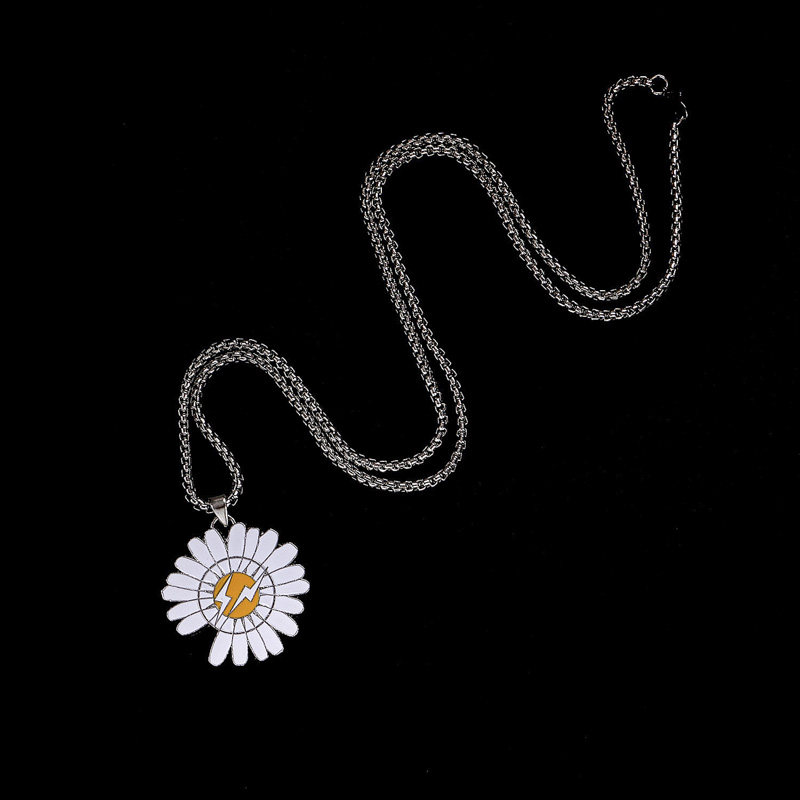 gdpeaceminusone权志龙同款雏菊吊坠项链男女闪电花朵项链