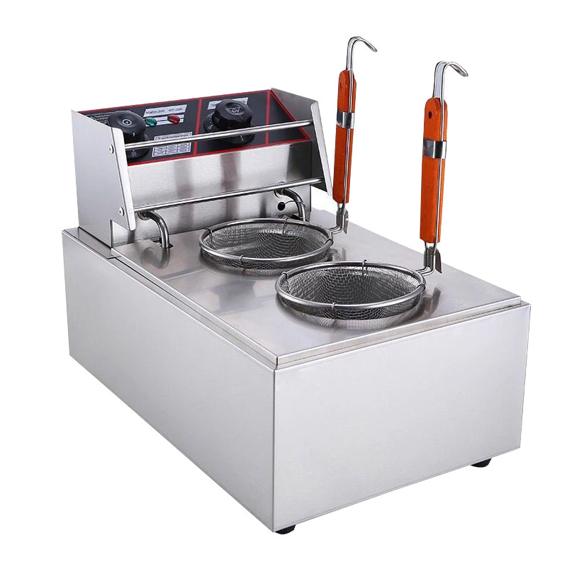 电热商用两头台式煮面9格关东机器汤粉炉煮粉机商用炸锅
