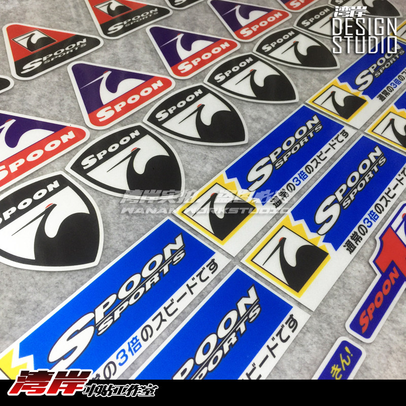 改装车改装车贴最速湾岸spoon仙鹤标志jdm日式汽车装饰贴